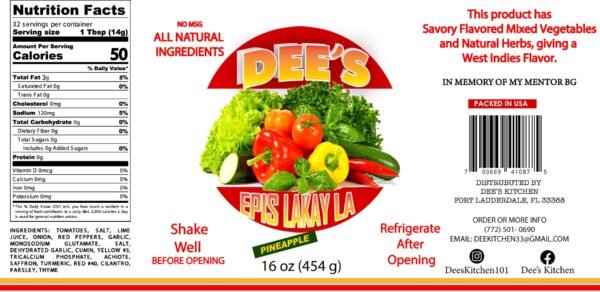 Dee's Epis Lakay La- Pineapple - Image 2